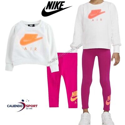 Tuta Nike Bambini 36H376 Aoi Air Felpa + Leggings Cotone