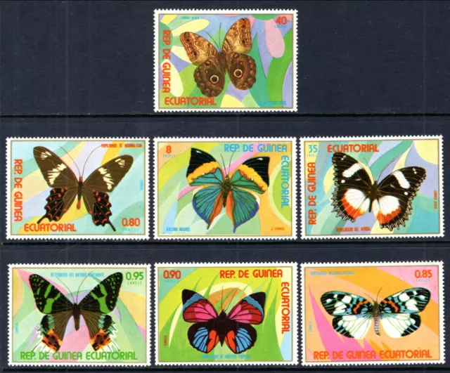 Equatorial Guinea #Mi1025-Mi1031 MNH Butterflies Schmetterling Mariposa