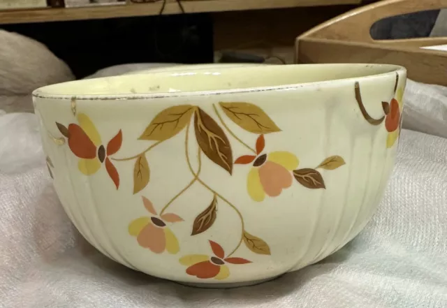 Vintage Superior Halls Autumn Leaf 7.38” Mixing Bowl With Gold Trim