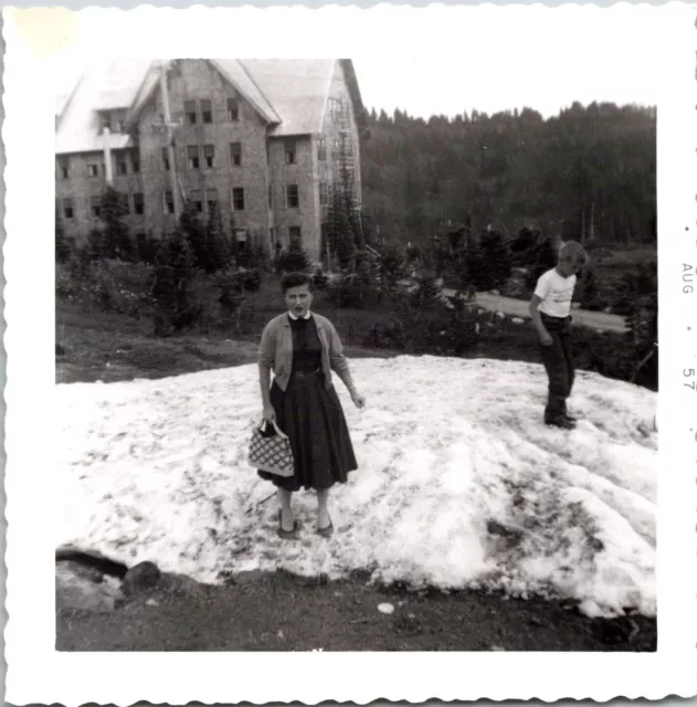 Vintage Photograph Photo Picture Family Snapshot Family MCM Snow