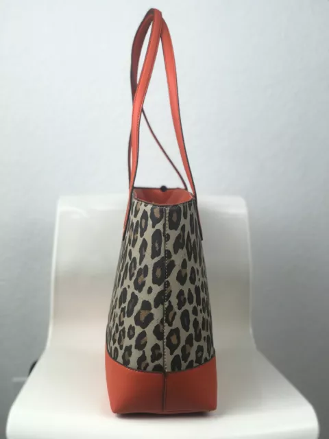 NWT DKNY Bryant Park Large Tote Bag / Purse Leopard / Orange $268.00 3