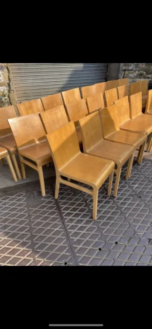 vintage Mid Century danish moulded Beech? Oak? ply chairs