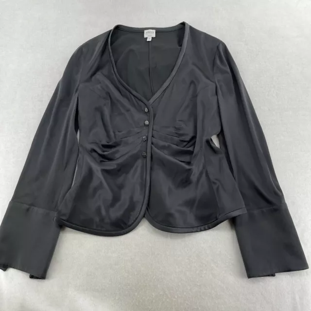 Armani Collezioni Women's Blazer Jacket Size 44 Black Made In Italy Coat