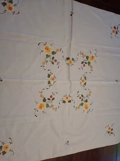 Schöne Mitteldecke-Handarbeit-Stickerei-Blumen -Tischdecke 80x 80cm