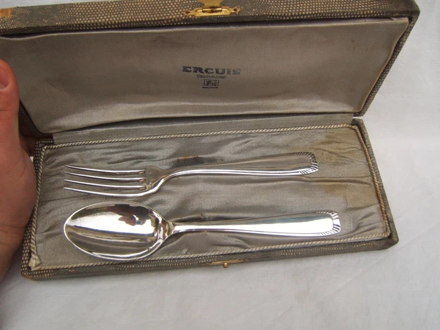 ANCIEN COUVERTS MÉTAL ARGENTÉE EN COFFRET (24 pièces) / CHRISTOFLE FLEUR LYS £111.71 - UK