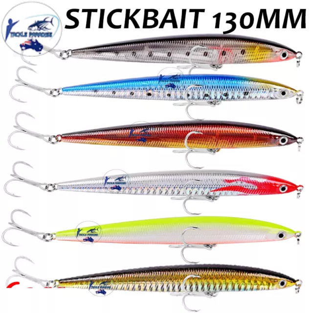 Sinking Stickbait Fishing Lure 130mm Lures Tuna Salmon Popper Kings Stick Baits