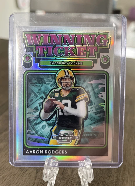 Aaron Rodgers Winning Ticket SILVER PRIZM🔥 2021 Contenders Optic NFL Packers