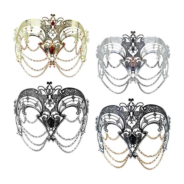 Masque Vénitien En Métal Scintillant Pour Femme - Pour Bal Masqué - Pour Cosplay, Fête à Thème, Mardi Gras, Halloween, Carnaval