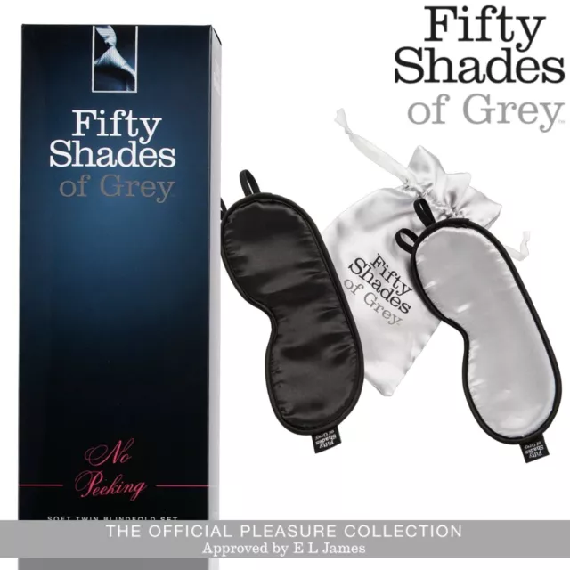 Fifty Shades of Grey No Peeking - Sexy Soft Twin Blindfold Pack of 2 Eye Mask