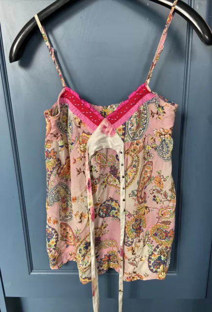 Twin Set 100% Silk Pink Top Cami Tank Size S