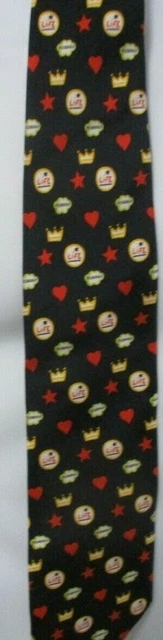 JC de Castelbajac Tie, Black w/Crown, Ecology, Life, Hearts, & Stars