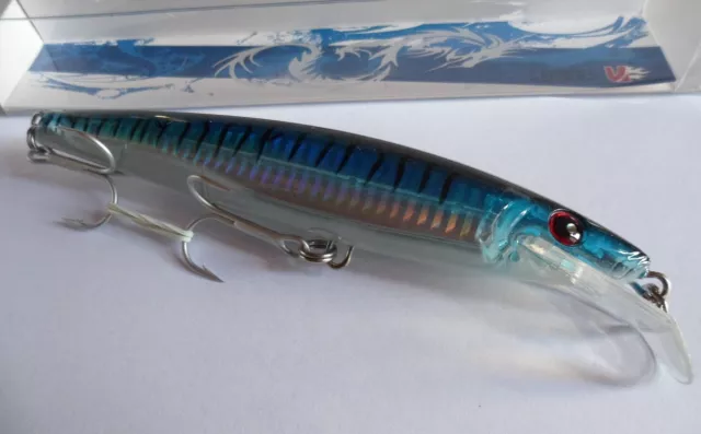 Noeby leurre traine Minnow 15cm 42g nage 0 à 5m couleur maquereau