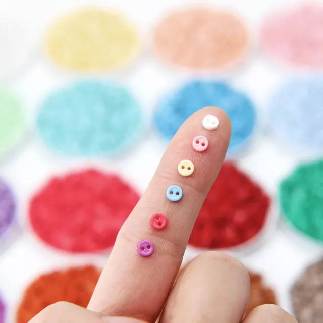 4mm / 0.16'' Tiny Round Buttons, Mini Doll Buttons, in 15 Colors, Micro Mini ...