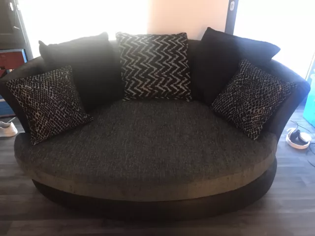DFS BLACK AND grey cuddle chair used sofa 350.00 PicClick UK