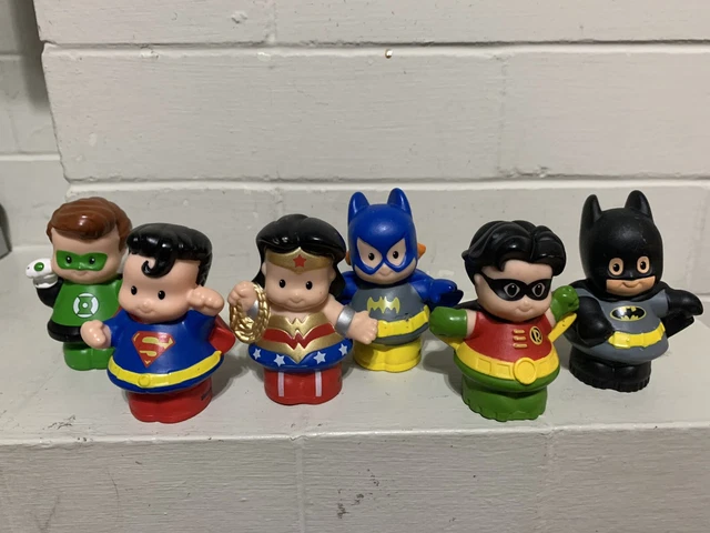 Fisher Price Little People DC Super Friends Super Heroes Lot Of 6