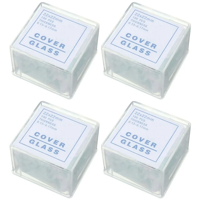 400Pcs Transparent Slides Coverslips Coverslides 22X22mm for Microscope P7W8