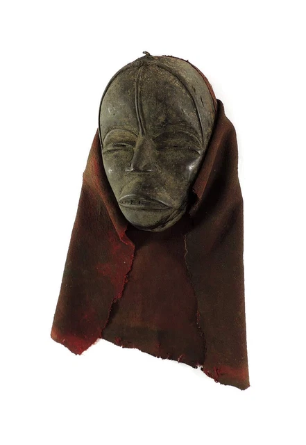 Dan Deangle Wood Mask with Red Fabric Liberia