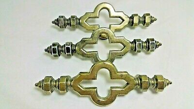 VTG Colonial Drawer Pull 5" Long 3" Fit Brass Old Key Hole Style