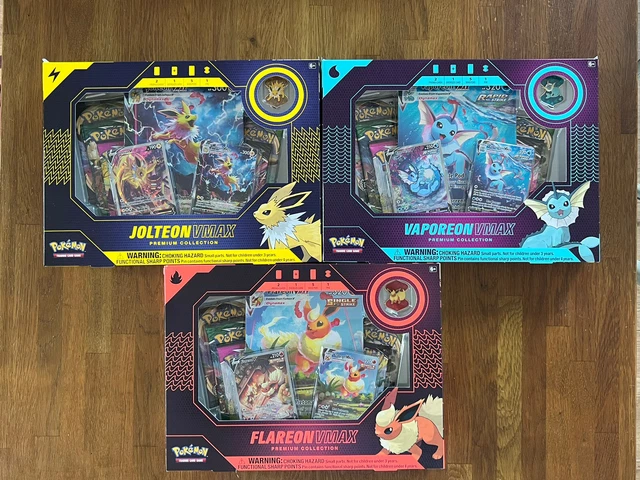 POKEMON VAPOREON JOLTEON Flareon VMAX Premium Collection Boxes, New ...