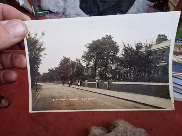 Station Road, Ainsdale, Southport. Vintage Real Photo Postcard.