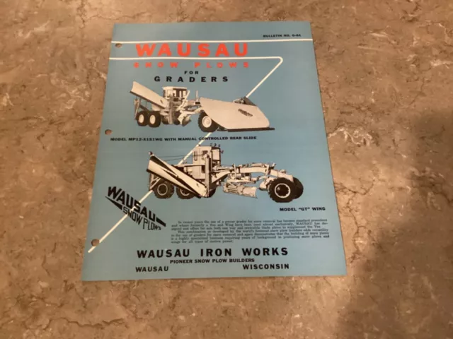 Wausau Iron Works Grader Plow and Wing Catalog Print Ad