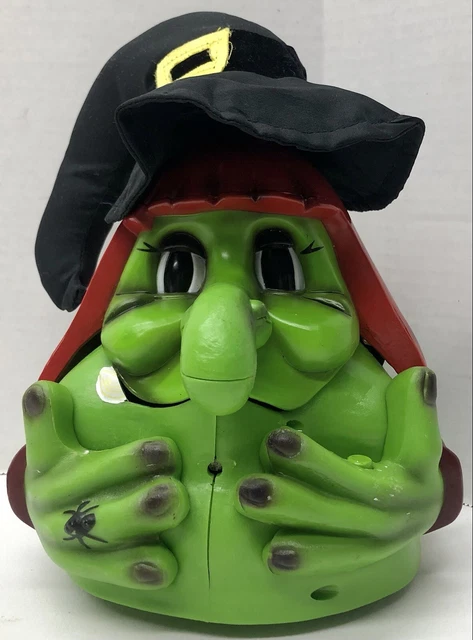 Vintage Gemmy Witch Head Spins Sings "I'm So Dizzy" Talking Halloween Possessed
