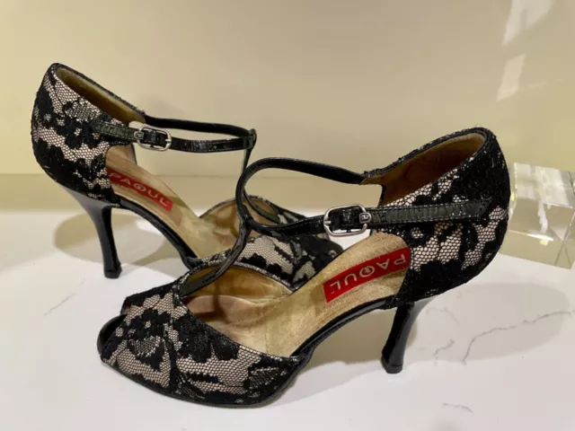 Elegant Tango & Dance shoes women Italian brand black lace size 9 1/2