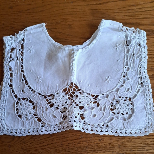 Vintage Embroidered Crocheted Collar Retro Dressy