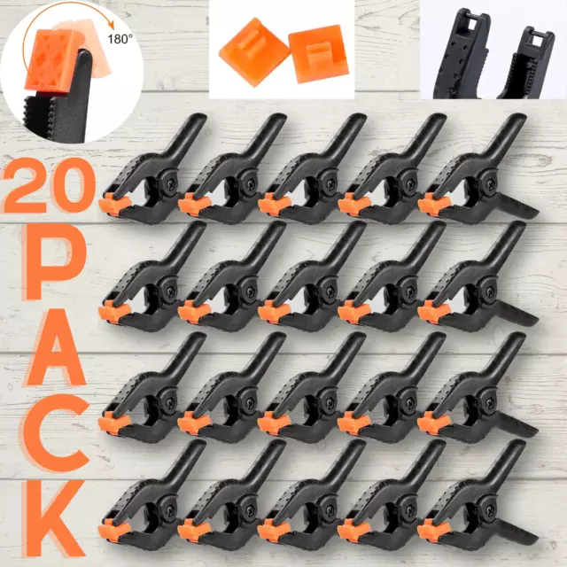 20 Packs 3.5 Heavy Duty Plastic Spring Clamps for Crafts and