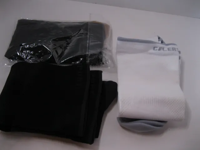 Lote de 3 calcetines de compresión 2 Celersport negro/blanco 1 sin marca con cremallera