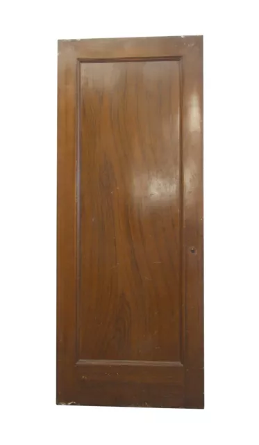 Vintage Full Pane Faux Wood Metal Fire Door 89.125 x 35.75
