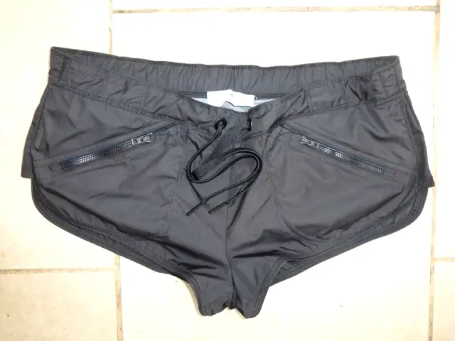 Stella Maccartney Designer Hot Pant Gym Shorts Black Satin Size M * Excellent