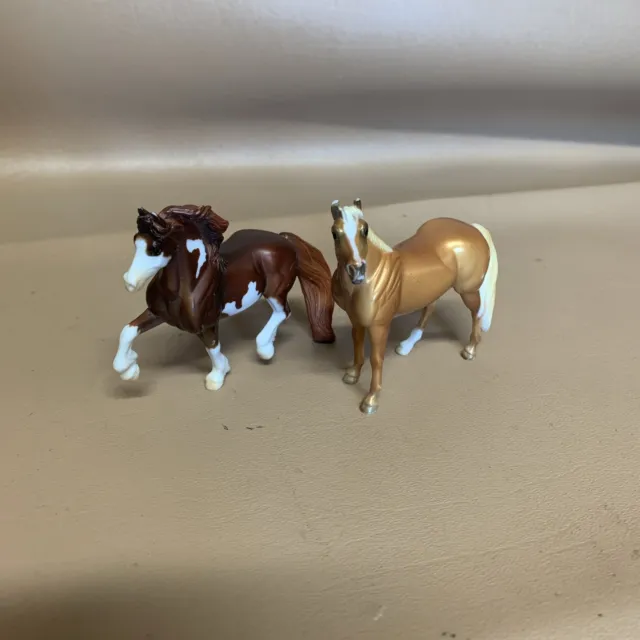 2 Vintage Breyer Reeves Miniature Horses 3”