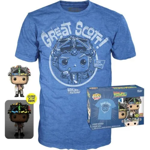 Funko POP ! Doc Brown Glow in the dark  + T-shirt size L - Back to the Future