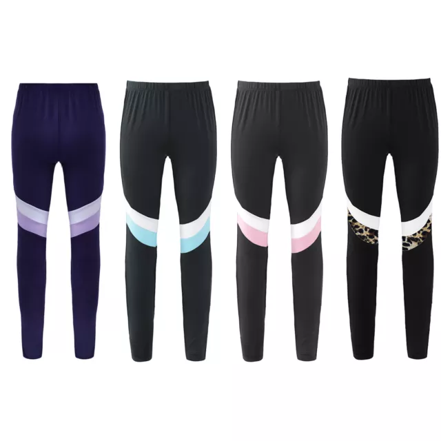 Bambini Ragazze Abbigliamento Attivo Pantaloni Collant Yoga Pantaloni Colorblock Pantaloni Felpa Allenamento
