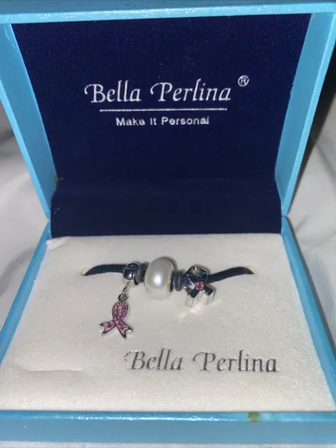 Bella Perlina Breast Cancer Charms For Bracelet- New In Box