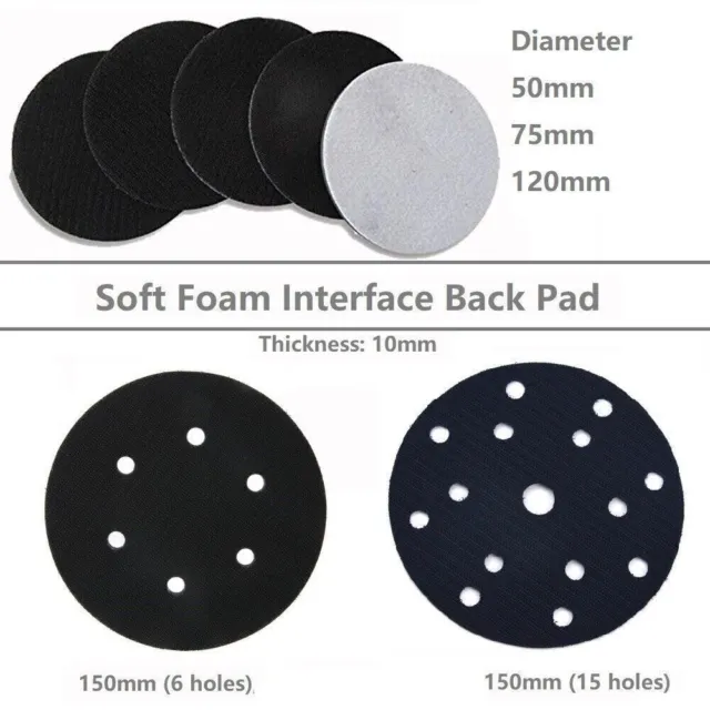 Soft Interface Pads Buffer Sponge Cushion Sanding Hook and Loop Pad 50mm-150mm
