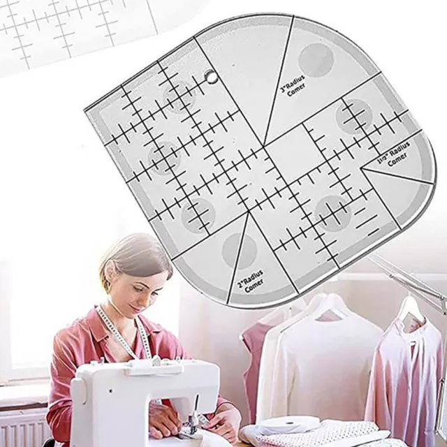 Template Curved Corner Cutter Quilt Ruler Acrylic Sewing Patchwork Ruler