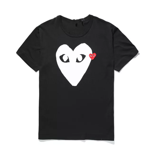 Streetwear Comme Tee des Garcons Play Double Heart T-shirt Black/White/Red