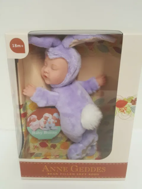 Anne Geddes - Baby Bunny - Bean Filled Soft Body Doll Toy - New Sealed In Box