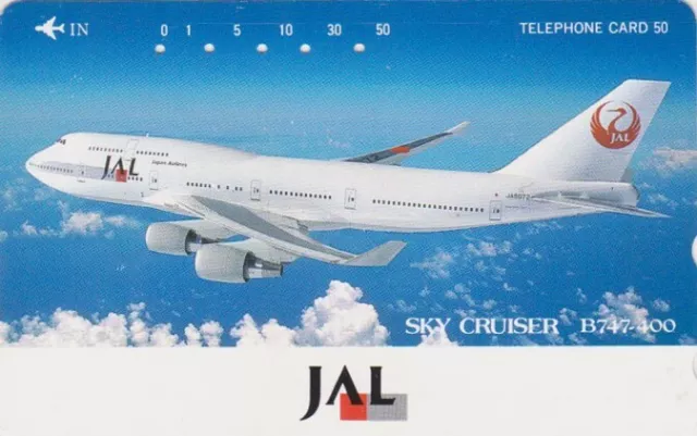 Télécarte JAPON - AVIATION JAL - AVION PLANE BOEING B 747-400 JAPAN AIRLINES pc