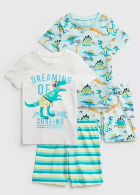 TU Dinosaur 2 Pack Shortie Pyjamas 6-7 Years New