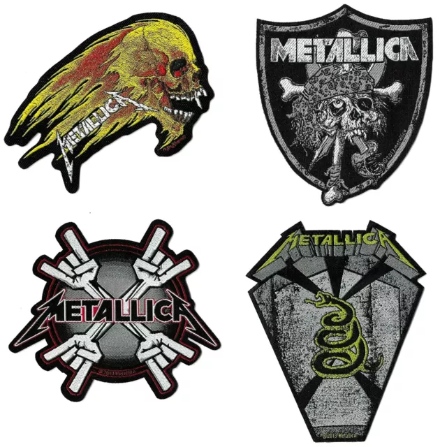 Metallica Patch Raiders Skull Crest Band Logo Official Black Cut Out Size  One Size