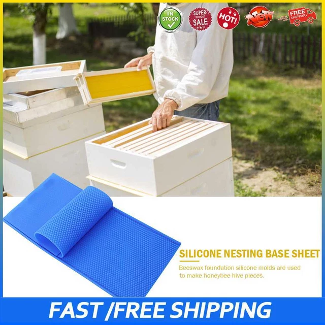 #b 2 piezas Base de cera de abejas molde de cera de abejas prensa molde herramienta de apicultura (azul)