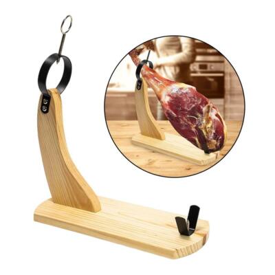 BAKAJI Portaprosciutto in Legno e Metallo Supporto per Prosciutto Modello Torre Spagnolo Tagliere Porta Prosciutto Smontabile 