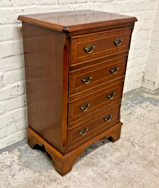 Antique Style Inlaid Mahogany Batchelors Chest of Four Drawers (Can Deliver)
