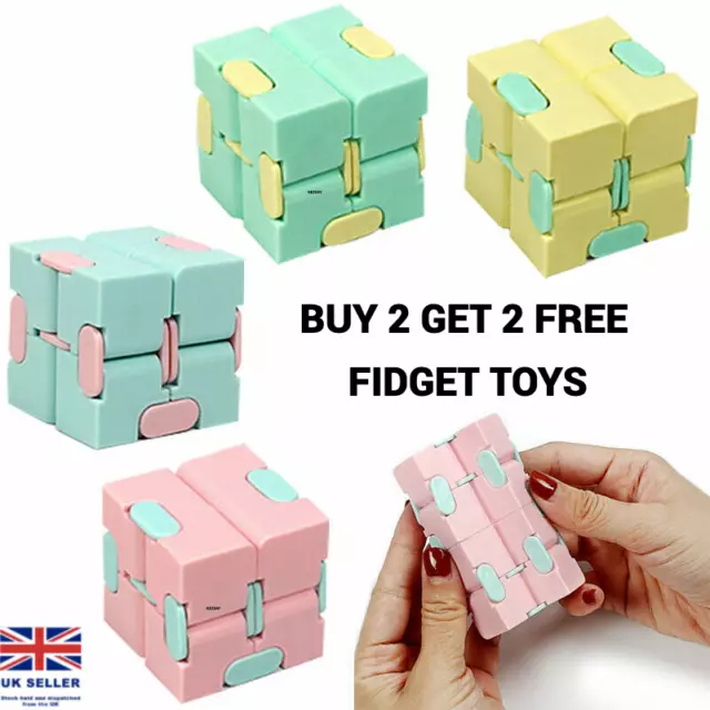 UK Stock Sensory Infinity Cube Fidget Toy for Stress Autism Anxiety Relief Kids