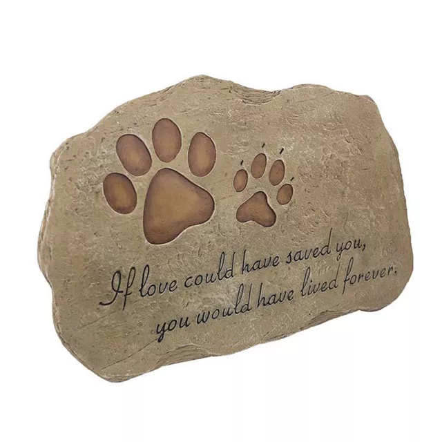 Pet Memorial Stone Cat Dog Paw Headstone Grave for Garden Marker Tombstone
