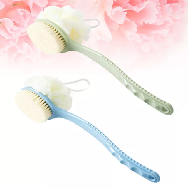 2 Pcs Bathroom Accessories Body Wash Scrubber Exfoliator Brush Soft Fur