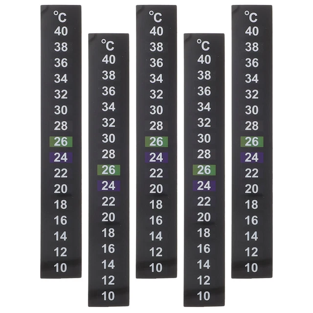 5 pcs Fish Tank Thermometer Digital Stickers Stick on Thermometer Strip